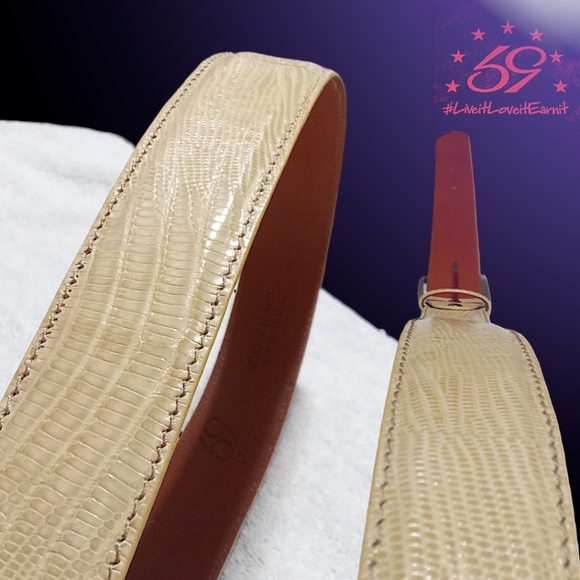 New 59 Belts | Customizable Handmade Genuine Lizard Belt | 40" Ivory | Made USA - Picture 8 of 16